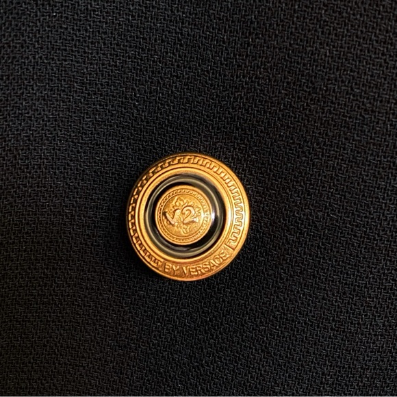 VINTAGE CLASSIC VERSACE V2 BLACK WOOL DOUBLE BREASTED BLAZER SPORT COAT - Picture 5 of 12